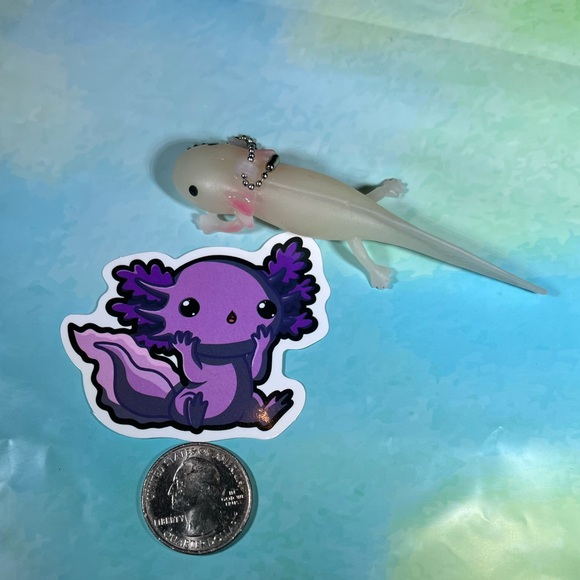 PURPLElotl Axolotl Crazy Trending WaterProof Single Decor Accent Sticker - Picture 2 of 3